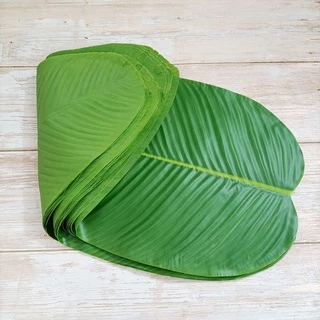 แผ่นรองจาน ใบตองจำลอง - ที่รองจาน ลายใบตอง สำหรับวางรองเป็นชั้นๆสำหรับผมไม้และผัก ผ้าปูโต๊ะ ผ้ารองจาน รองอาหาร