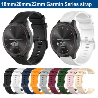 สายนาฬิกาข้อมือซิลิโคน 18mm 20mm 22mm สําหรับ Garmin Venu 2plus สายรัดข้อมือนุ่ม สายรัด สําหรับ Garmin Active Move