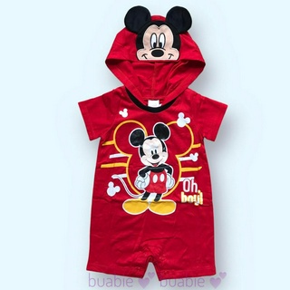 ชุดบอดี้สูท เด็กอ่อน งานลิขสิทธิ์ แท้ Disney Baby Mickey Mouse มิกกี้ เม้าส์ ผ้าคอตตอน มี 3 ไซส์ S M L รอบอก 19-22 นิ้ว