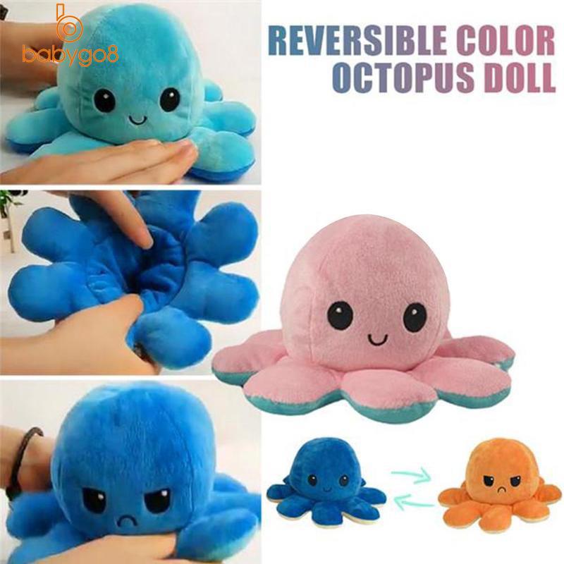 Colour-A BEST Kids Girls Toy Gift Reversible Octopus Plush Toy,Cute Double-Sided Flipped Octopus Plush Toy,Mini Plushies,Show Your Mood with Emotion for Kids Boys Girls