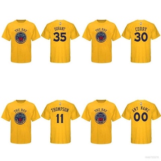 เสื้อยืดคอกลม แขนสั้น พิมพ์ลาย NBA Warriors Curry Thompson Durant Fan ทรงหลวม สําหรับผู้ชาย และผู้หญิง