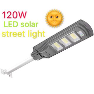 ไฟโซล่าเซลล์ LED แผงโซล่า (แจ้งแสงทางแชท) โคมไฟถนน Solar Light LED ไฟถนน LED  120  W แถ ไฟสปอร์ตไลท์ ไฟฉุกเฉิน ไฟโซลาเซล