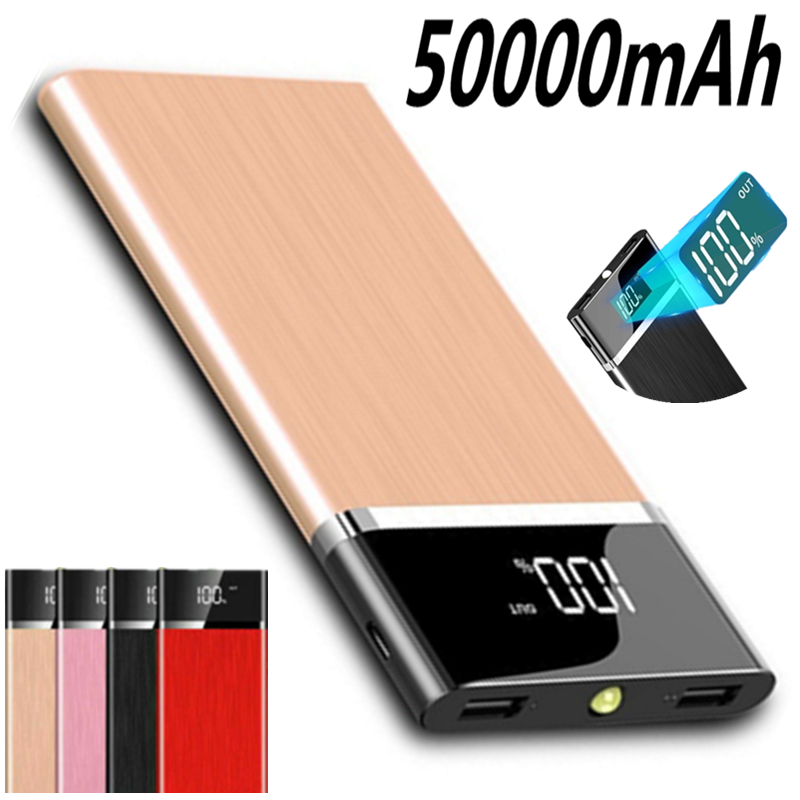 Original Super Slim Power Bank 50000 Powerbank 2.1A Powerbank ชาร์จเร็ว