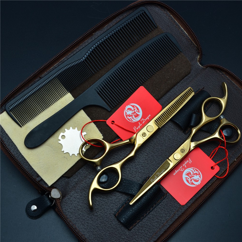 พร้อมส่งค่ะ กรรไกรตัดผม สแตนเลส ตัดแต่งทรงผม แบบมืออาชีพ กรรไกรสีทอง 5.5 6.0นิ้ว มีคุณภาพ