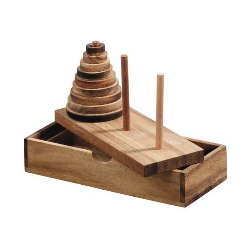 Ama-Wood ของเล่นไม้เจดีย์ 9 ชั้น (9 Rings Tower of Hanoi)