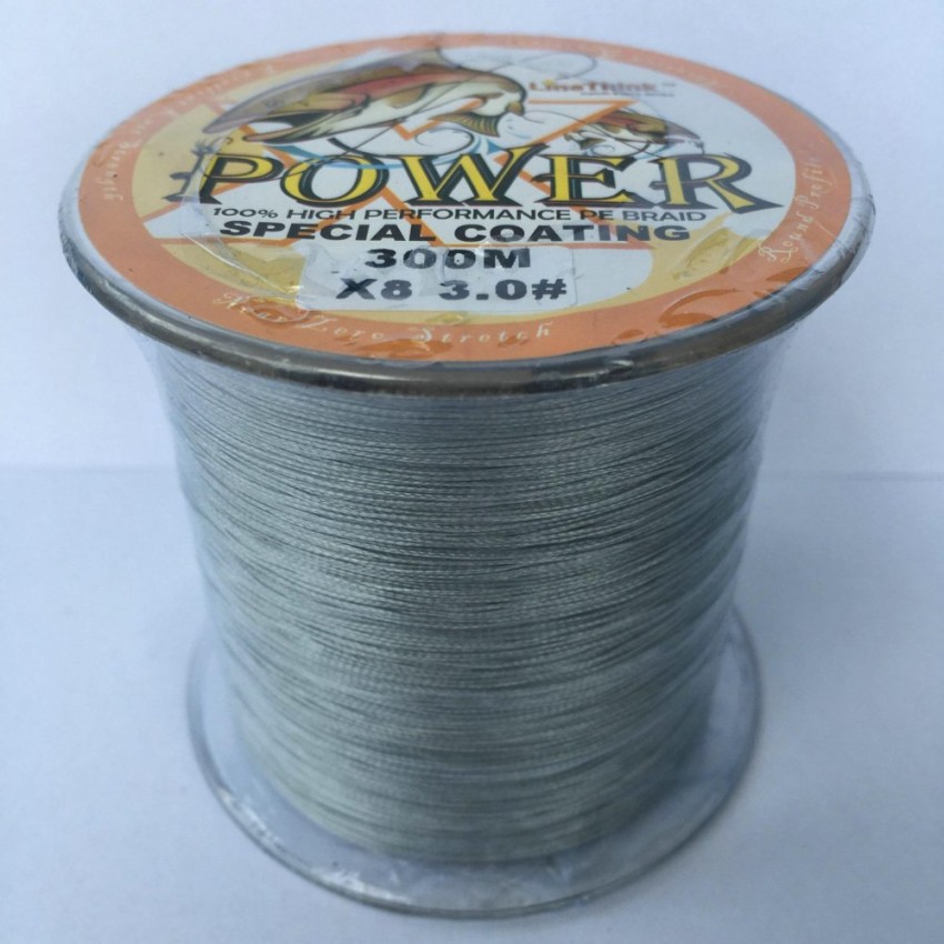 สาย PEตกปลา ถัก 8 เส้น ( X8) #3.0 300M 0.25mm 40LB 18.2KG Fishing Line Gray