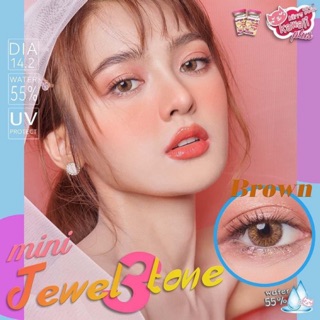 Mini jewel3tone brown พร้อมส่งสายตาปกติและค่าสายตา