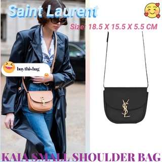 แซงต์โลรองต์  Saint Laurent  ysl  KAIA กระเป๋าสะพายหนังเรียบขนาดเล็ก/กระเป๋าผู้หญิง/กระเป๋าสะพายข้าง/กระเป๋าสะพายโซ่/กระ