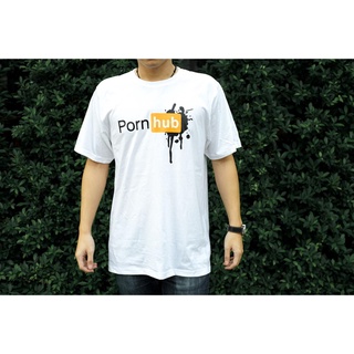 เสื้อยืดแฟชั่นผู้หญิง ผู้ชาย PornHub สีขาว