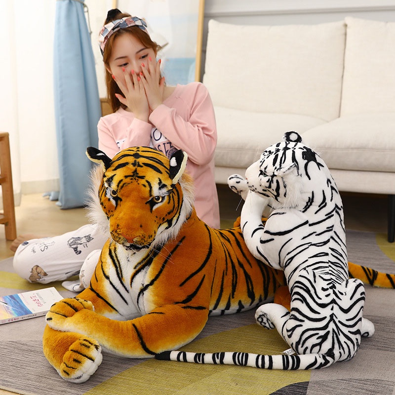 ตุ๊กตาเสือจําลอง ขนาด 50 ซม.~160 ซม. สีขาว สีเหลือง ของเล่นสําหรับเด็ก