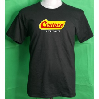 [100% Cotton] Century BATTERY เสื้อยืดลําลอง ผ้าฝ้าย 100% แขนสั้น พิมพ์ลาย lelaki สีดํา พลัสไซซ์ XS-3XL ของขวัญวันเกิด ส