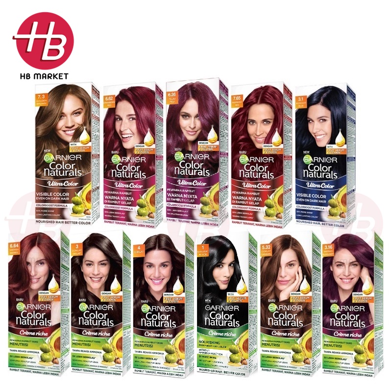 GARNIER การ์นิเย่ คัลเลอร์ แนทเชอรัลส์ ครีม สีผม / สีย้อมผม 50มล - ครีม ริช / อัลตร้า คัลเลอร์