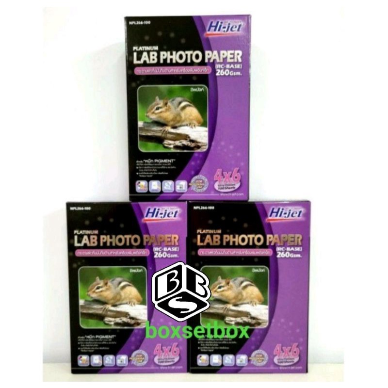 กระดาษโฟโต้ Lab 260 กึ่งมัน กึ่งด้าน 260แกรม ขนาด4×6  NPL266-100