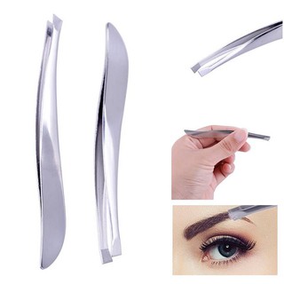 Silver Tweezers แหนบ ปากคีบ ปลายเอียง รับกับมือ สเตนเลสคุณภาพดี เพื่อการใช้งานที่ง่ายขึ้น