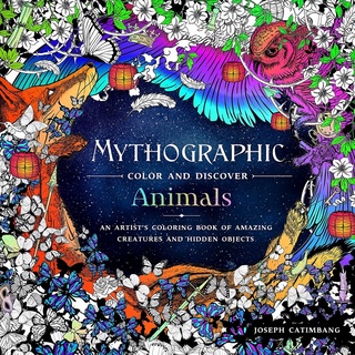 สมุดภาพระบายสีผู้ใหญ่ Animals: An Artists Coloring Book คอลเลกชั่นภาพประกอบสัตว์ในตำนานที่น่าดึงดูดใจ