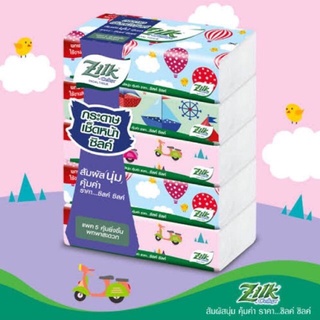 Zilk Facial Tissue 120 Sheets*5 Packs ซิลค์กระดาษทิชชู่เช็ดหน้า 5 แพ็ค