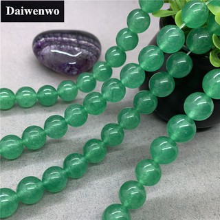 Green Chalcedony Beads สีเขียวโมราลูกปัดหินรอบ 4-12 มิลลิเมตรพลอยหลวม Spacer DIY สำหรับสร้อยข้อมือ