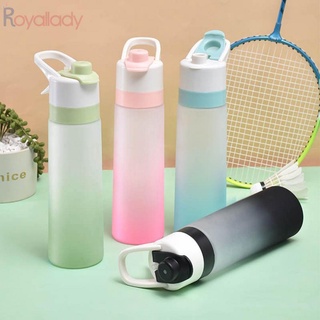 #ROYALLADY#700ml Gradient color Spray Water Bottle Large Capacity Portable Outdoor Sports Drinking Cup