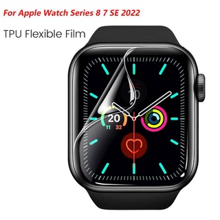 ฟิล์มไฮโดรเจลกันรอยหน้าจอ แบบนิ่ม เต็มจอ HD สําหรับ iWatch Apple Watch Series 9 8 7 SE 2022 iWatch 45 มม. 41 มม. 40 มม. 44 มม.