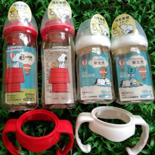 Pigeon คอกว้างสีชา ลาย SNOOPY มีจำนวน 1,2,4ขวด