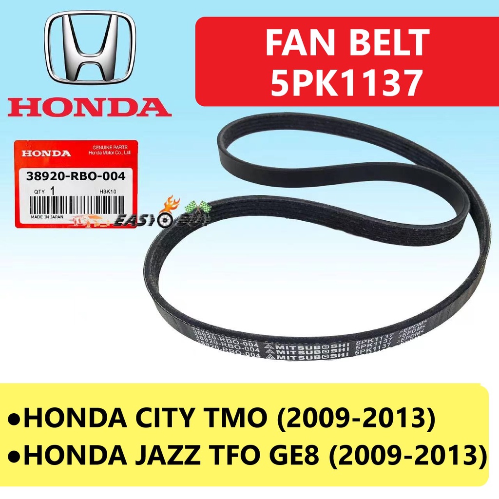 HONDA FAN BELT 5PK1137 5PK1138 - HONDA CITY TMO (2009-2013) / JAZZ TFO GE8 (2009-2013) 38920-RBO-004