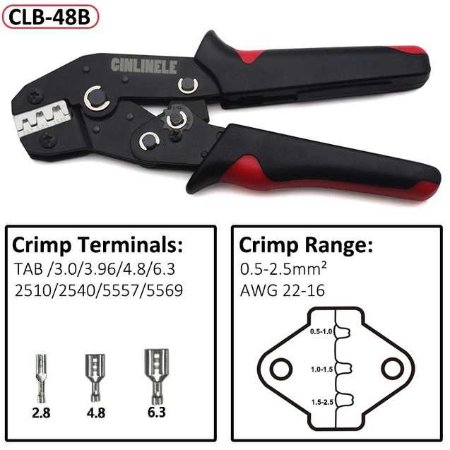 Crimper Terminal Cable Plier เครื่องมือบีบอัด SN-48B
