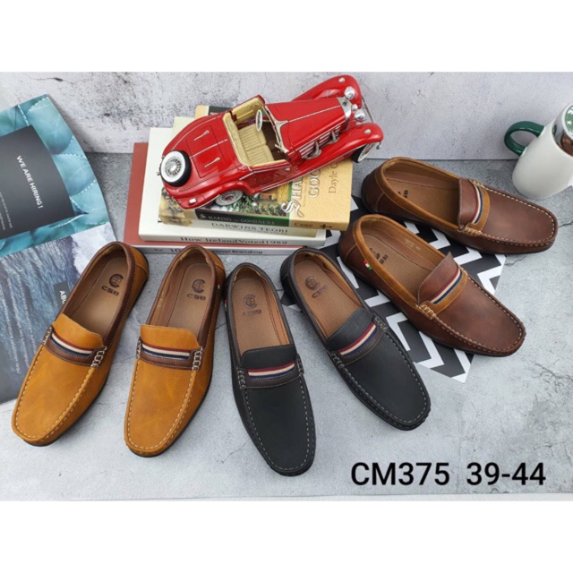 CM375รองเท้าหนังลำลองผู้ชาย พื้นเตี้ย เย็บพื้น