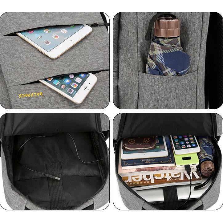 พร้อมส่ง Quilla กระเป๋าเป้เหมาะทั้งผู้หญิงและผู้ชาย Set of 3 Premium Quality Men's Backpack Slingbag(FL0-18)