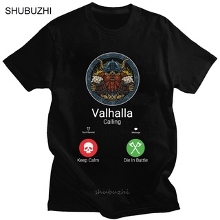 เสื้อยืดผ้าฝ้ายพิมพ์ลายขายดี เสื้อยืดคอกลม แขนสั้น ผ้าฝ้าย พิมพ์ลาย Valhalla Is Calling ทรงสลิมฟิต สําหรับผู้ชาย