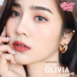 ✨ Mini olivia brown (Kitty Kawaii) ขนาดมินิ mini ☀️กรองแสง uv ✔️เลนส์แท้จดทะเบียนถูกต้อง (บิ๊กอาย คอนแทคเลนส์ Bigeye