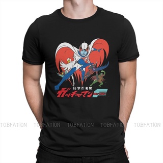 เสื้อยืด พิมพ์ลายกราฟฟิคอนิเมะ Gatchaman Ninja Brothers สีดํา สําหรับผู้ชายS-5XL