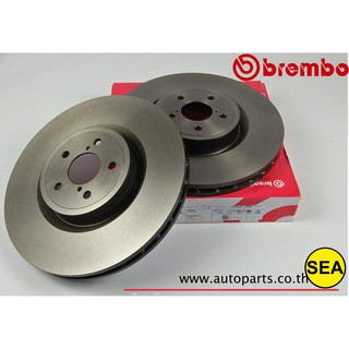 จานเบรกหน้า Brembo  สำหรับ Subaru Impreza GD/GG 2.0 2.5 WRX STI (ปัม๊ Brembo) 5x100 ปี 02- 1คู่