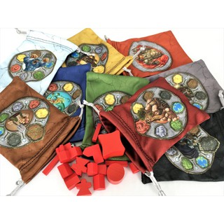 Terra Mystica Player Bags Set ถุงเก็บToken แบบ Premium Setup ง่าย เก็บง่าย เล่นได้บ่อยขึ้น คุณภาพดี สวยงาม ดีต่อใจ