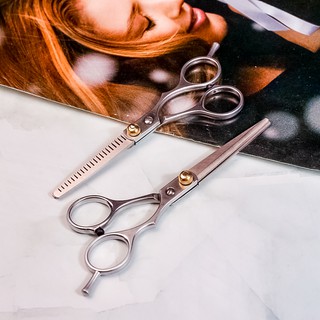 กรรไกรตัดผม กรรไกรซอยผม (เซตคู่ 2 ชิ้น) คุณภาพดี ไม่เป็นสนิม ใบมีดคมกริบ Scissors set