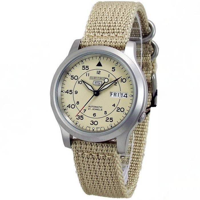 🔥ลดเพิ่ม 330 ใส่โค้ด INCZ8H3🔥 Seiko 5 Sport Automatic Nylon strap SNK803K2 - Cream