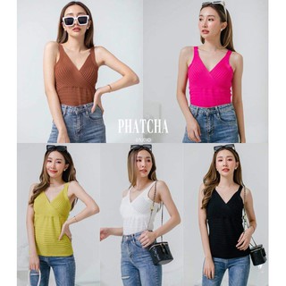 (2172)เสื้อกล้ามท็อป ผ้าไหมพรมงานเกรดนำเข้า