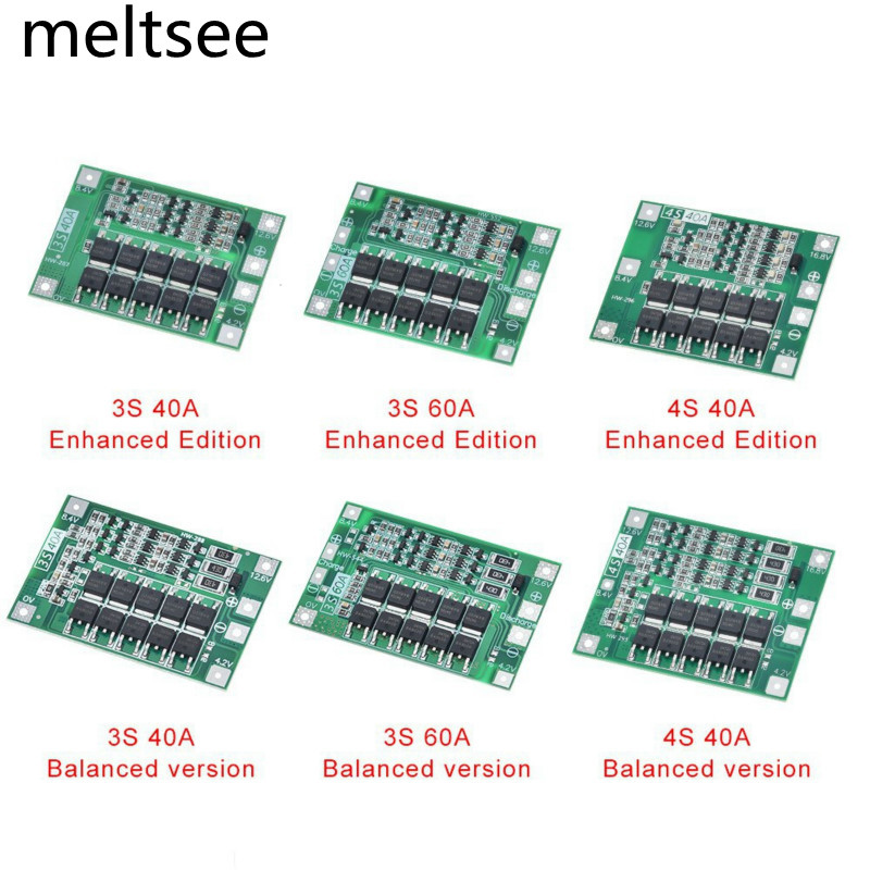 3s/4s 40A 60A Li-ion แบตเตอรี่ลิเธียม Charger Protection Board 18650 BMS สําหรับเจาะมอเตอร์