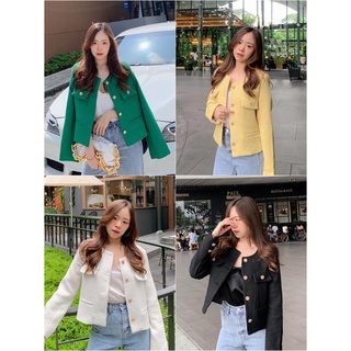 [Make your Clothes] Venus tweed blazer คลุมทวีตกระดุมโรสโกล์ด