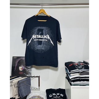 เสื้อยืดผ้าฝ้ายพิมพ์ลายแฟชั่นเสื้อวงมือสอง VINTAGE 00s METALLICA DEATH MAGNETIC Size XL มือ2