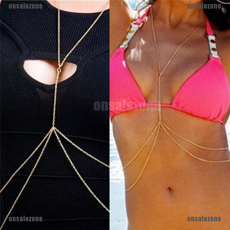 Women Sexy Fashion Gold Body Belly Waist Chain Bikini Beach Harness Necklace Onsalezoneth 