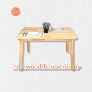 Iron Wood House ส่งฟรี✨ โต๊ะไม้ยางพาราประสาน สีไม้ธรรมชาติ เคลือบผิว แข็งแรงทนทาน