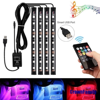 ( Crownfamily ) สายไฟ Led Rgb 4x9 สําหรับตกแต่งภายในรถยนต์