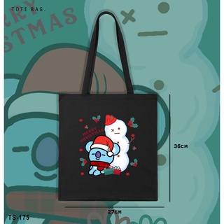 กระเป๋าโท้ท ลายตัวละครคริสต์มาส BT21 BTS TOTEBAG