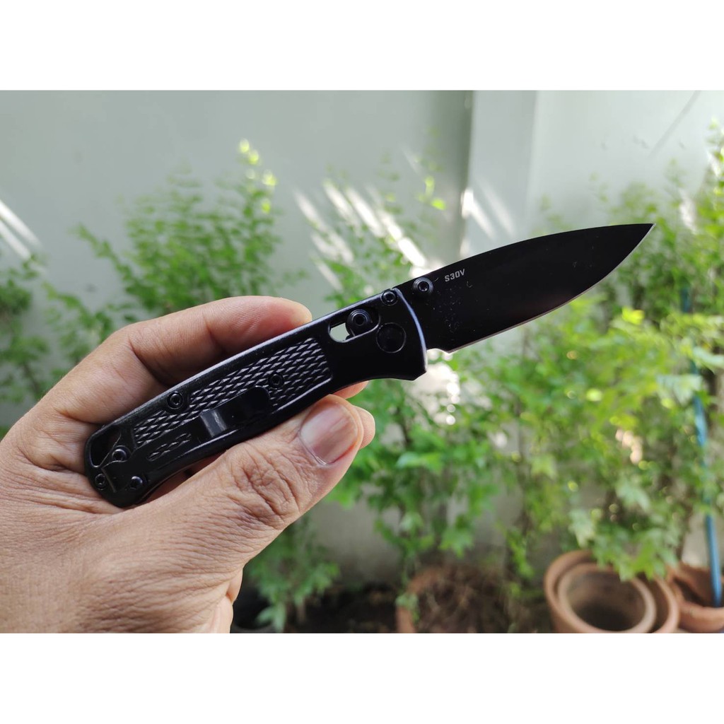 มีดแคมป์ Benchmade BM533 mini (full black), mark S30V, Axis lock ด้าม Aluminum alloy จิ๋วแต่แจ๋ว