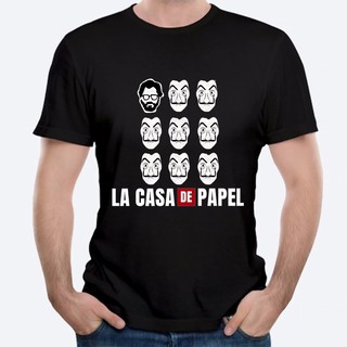 หน้ากากเสื้อยืดผ้าฝ้ายพิมพ์ Bella Ciao La Casa De Papel สําหรับผู้ชาย