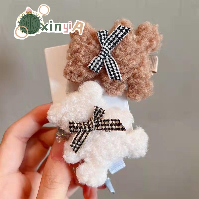 ✨XINYIA✨ เกาหลี ตุ๊กตาหมี กิ๊บติดผม น่ารัก ด้านข้าง เครื่องประดับผม กิ๊บติดผม2024
