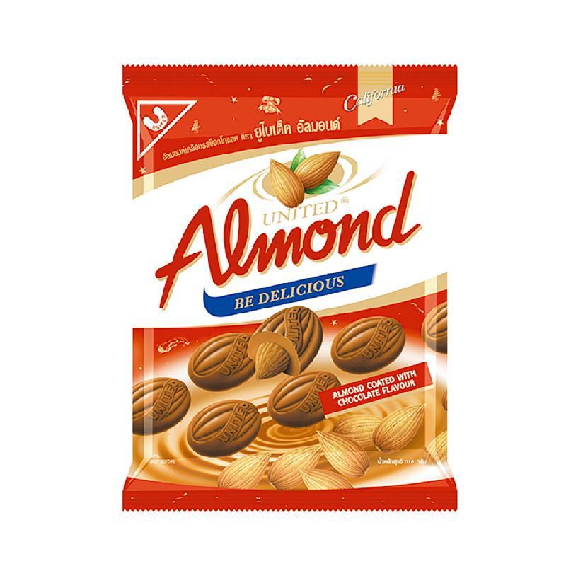 ไม่ใช้แล้วจะเสียใจ United Almond ยูไนเต็ด อัลมอนด์  ขนาด 275กรัม (สินค้ามีคุณภาพ) ช็อคโกแลต porn__shop