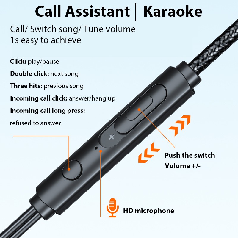 Newmsnr Type C 9D Surround หูฟังอินเอียร์พร้อมไมโครโฟนสําหรับ Android หูฟังอินเอียร์สำหรับเล่นกีฬาพร้อมไมโครโฟนสำหรับโทรศัพท์มือถือแบบไดนามิคเบสคู่