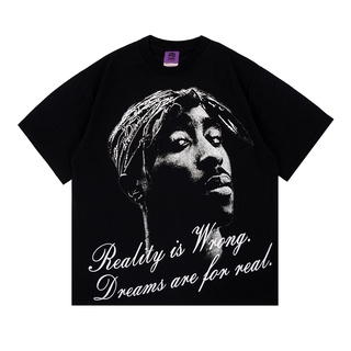 เสื้อยืดผู้ เสื้อยืด ขนาดใหญ่ TOXIC1805 TUPAC SHAKUR FACE BW S-5XL