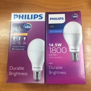 Philips หลอดไฟฟิลิปส์ LED Bulb 14.5W Durable Brightness Daylight / Warmwhite ขั้ว E27